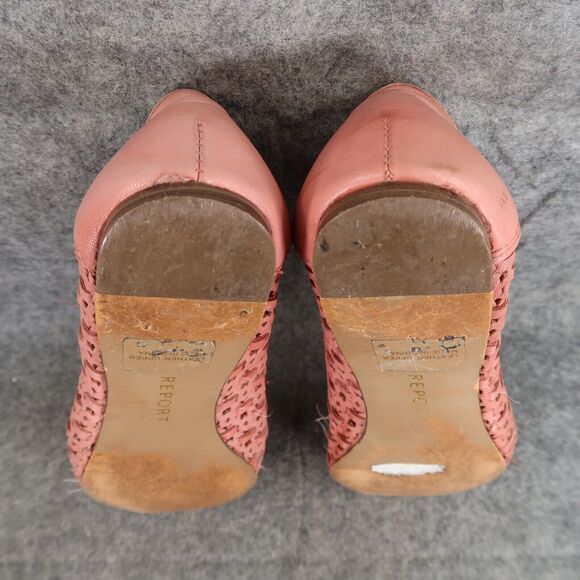 Report Shoes Womens 7 Flats Slip On Woven Peep Toe Ruffle Embellished Fashion - Picture 13 of 16